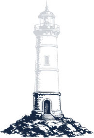 Ilustração de farol com a base em destaque