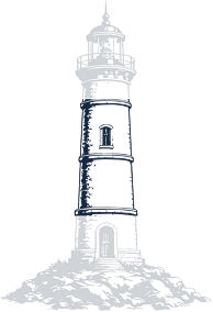 Ilustração de farol com a estrutura em destaque